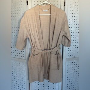 Turquaz Tan Waffle Knit Kimono